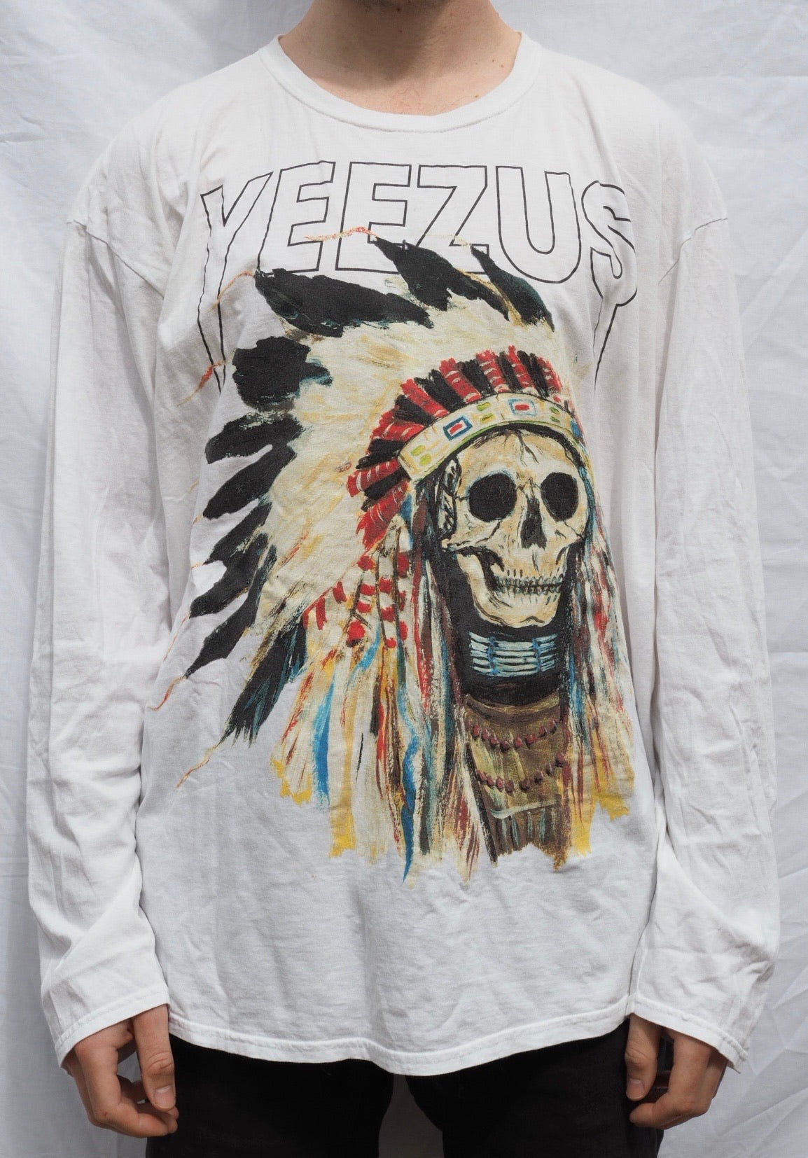2013 Yeezus Kanye West Native Skull Tour Tee Shirt - Depop