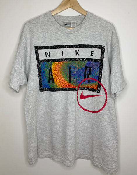 Nike Air Grey T-shirt. Multi coloured logo